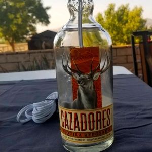CAZADORES repurposed tequila bottle accent lamp
